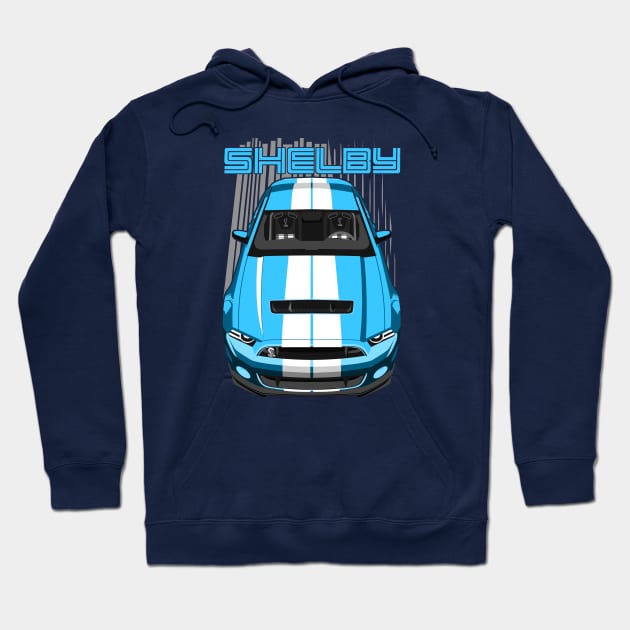 Shelby GT500 S197 - Grabber Blue & White Hoodie by V8social